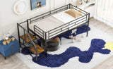 Mid Loft Bed with Storage stairs, Twin, Black MF323325AAB