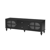 ZUN 68.9'' Modern TV Stand for TVs up to 75 Inches, Entertainment Center Media Console with Fluted Glass 79671336