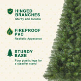 6FT Hinged Unlit Artificial Christmas Tree with 582 Tips, Full PVC Branches, Green Holiday Tree with 06947342