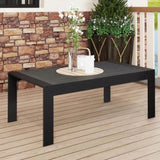 All-Weather Aluminum Outdoor Coffee Table, Modern Coffee Table for Outside, Rectangle Patio Coffee B082P232964