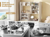 23.5931.5 Inch Vertical Desktop Storage Shelf Sturdy MDF Desk Hutch for Books Decor 35760655