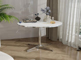 Modern circular dining table and small tea table, with a minimalist style, suitable for use in W2565P248234