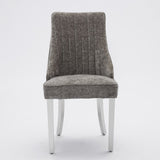 Rayon Cloth Flocking Chenille Dining Chairs Channel Kitchen Dinner Chair Comfy Fabric Upholstered 09269863