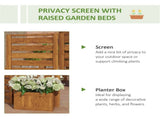 62.5" x 19" x 66" 4 Elevated Planter Boxes for Herb & Vine Mix Planting, Wooden Trellis Bed 07122342