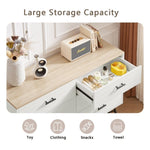 ZUN 6 Drawer Dresser for Bedroom with Deep Drawers, Wood & Chest of Drawers, Modern White Long 77098686