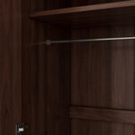 ZUN 2-Door Wooden Wardrobe Armoire with 3 Storage Shelves, Brown 07725847