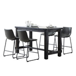 ZUN Bronco Antique Wood Finished Counter Height Dining Set: Table and Four Gray Chairs T2574P194595