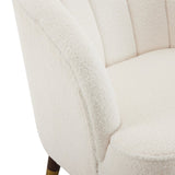 Upholstered Barrel Accent Chair With Wooden Legs N768P175907W