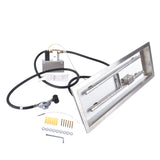 24 x 8-inch Fire Pit Pan Stainless Steel Fire Pit Burner Kit Rectangular Indoor or Outdoor 28311082