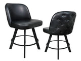 Set of 2 Commercial Grade Swivel Button-Tufted Back Bar Stools with Metal Frame Counter Height W5232P423678