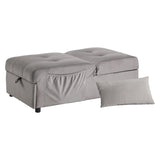 Modern Lift Top Storage Bench with Pull-out Bed 1pc Brownish Gray Velvet Tufted Solid Wood Furniture B011P170006