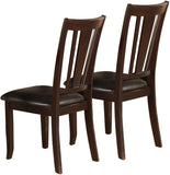 Simple Contemporary Set of 2 Side Chairs Brown Finish Dining Seating Cushion Chair Unique Design B01157357
