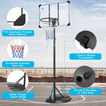 ZUN Portable Basketball Hoop Adjustable 7.5ft - 9.2ft with 32 Inch Backboard for Youth Adults Indoor 56980136