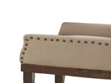 Beige and Salvage Brown Arm Chair with Nailhead Trim B062P209270