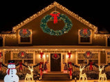60in Pre-lit Christmas Wreath, Lighted Artificial Xmas Wreath with 220 Warm & Multi-color Lights and 41146835