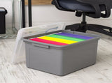 Plastic Storage Bins/File Boxes, Legal/Letter Size 18" L x 14.18 W x 10.87 H Gray Set of 3 79211152