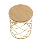 ZUN Golden Side table [MDF TOP+ METAL FRAME] N770P234470G