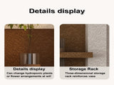 Adjustable 3-Color LED Sandstone Wall Decor with Simulated Plants - 3D Art Sculpture, Glass Vase & W2700P313031