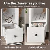 Cat Litter Box Enclosure, Indoor Hidden Cat Litter Box Furniture with 2 Drawers and Door, Cat House N704P287849D