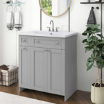 ZUN 30" Bathroom vanity with Single Sink in grey,Combo Cabinet Undermount Sink,Bathroom Storage Cabinet 65954652