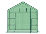 Mini Walk-in Greenhouse with PE Cover, 4-Shelf Indoor Outdoor Plant Gardening Green House for Garden 35710700