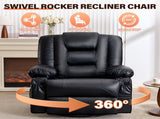 Rocker Recliner Chair with Massage and Heat for Adults,, 360&degSwivel oversize recliner chair with W1521P502262