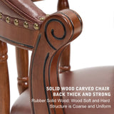 Seat height 26.5'' Cow top Leather Wooden Bar Stools, 360 Degree Swivel Bar Height Chair with Backs 41697964