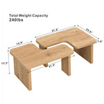 ZUN 47.24*23.62 inch and 35.43*31.49 inch Rectangle Wood Detachable Coffee Table, Single L Shape W2317P233130