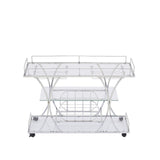 ZUN Electroplated Glass Bar Cart, With Wine Rack And Glass Holder, For Kitchen, Serving, Hotel Silver 50720217