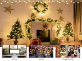 4 Pieces Christmas Decoration Set with Garland Wreath and Entrance Trees 60546859