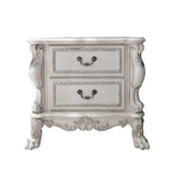 2 Drawers Poplar Wood Nightstand in Bone White Finish B016P261565