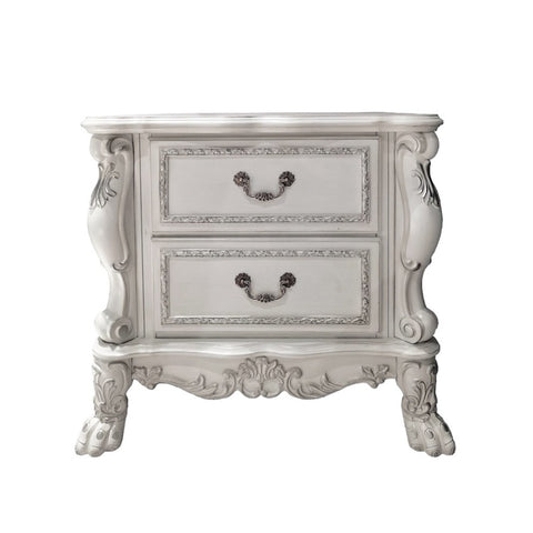 ZUN 2 Drawers Poplar Wood Nightstand in Bone White Finish B016P261565