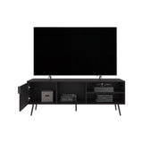 Vulcan 63" Wide Tv Stand with One Cabinet, Three Open Shelves, Cable Management, Living, Tv B070P254791