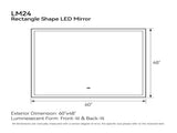 60"x48" Modern LED Smart Mirror with Hiden Light Bathroom Mirror, Front Lit & Back Lit With 3 Color 92734612