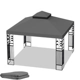 ZUN 10x10 Ft Outdoor Patio Gazebo Replacement Canopy,Double Tiered Gazebo Tent Roof Top Cover Only W41939706