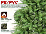 7FT Slim Christmas Tree 1180Tips, PEPVC Branches, Hinged Design for Easy Setup, Stable Metal T3637P598496