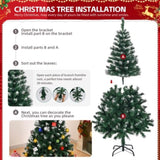 ZUN 5 FT Artificial Snow Tipped Christmas Tree, Unlit Christmas Pine Tree with 480 Branch Tips and 66007395