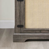 Farmhouse Rattan TV Stand Console Table for TVs up to 70 Inches, TV Console Table with 2 Storage W1758P178929