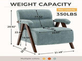 Mid Century Modern Accent Chair with Solid Wood Frame, Upholstered Living Room Chairs with Thick W3835P484157
