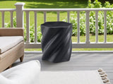 Petal Shape Side Table Black Fiberglass Sculptural Accent Table, 19.69" High, Root-Textured W2664P462012