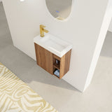 20'' Floating Wall-Mounted Bathroom Vanity with White Resin Sink & Soft-Close Cabinet Door W999P143199