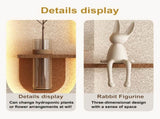 Adjustable 3-Color LED Sandstone Wall Decor with Simulated Green Plants - 3D Art Sculpture, Glass W2700P313032