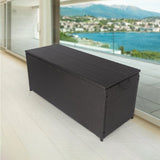 ZUN Outdoor Storage Box, 113 Gallon Wicker Patio Deck Boxes with Lid, Outdoor Cushion Storage Container W32965341