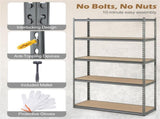 5-Tier Heavy Duty Garage Shelving Unit, 2200 LBS Total Load Capacity Boltless Storage Rack 95335004