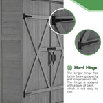 ZUN Outdoor Storage Shed with Lockable Door, Wooden Tool Storage Shed with Detachable Shelves and Pitch 55555063