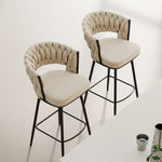 ZUN 360&deg;Swivel Bar Chairs set of 2, equipped with soft cushioned backrest counter stool, metal leg W1727P234203