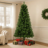 6FT Hinged Unlit Artificial Christmas Tree with 582 Tips, Full PVC Branches, Green Holiday Tree with 06947342
