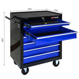 7 DRAWERS MULTIFUNCTIONAL TOOL CART WITH WHEELS-BLACKBLUE W1102P160642