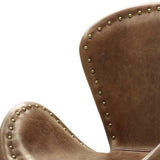 Retro Brown and Chrome Bucket Seat Accent Chair B062P186447