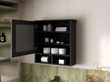 Black Medicine Cabinet with Door and Included Mirror B062P252177